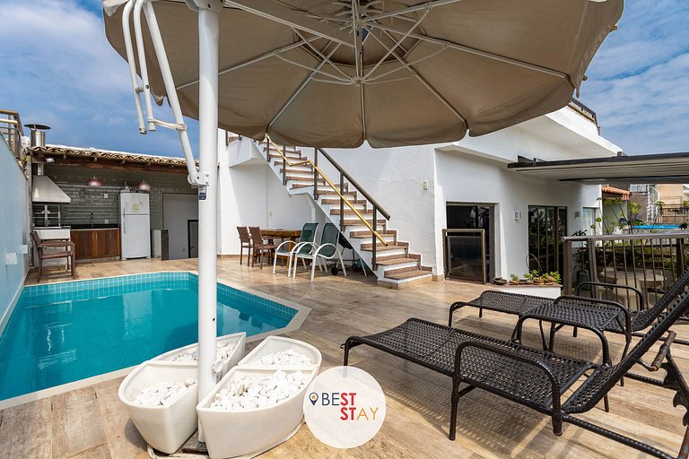 Espaçosa Cobertura no Jardim Oceânico Perto Praia