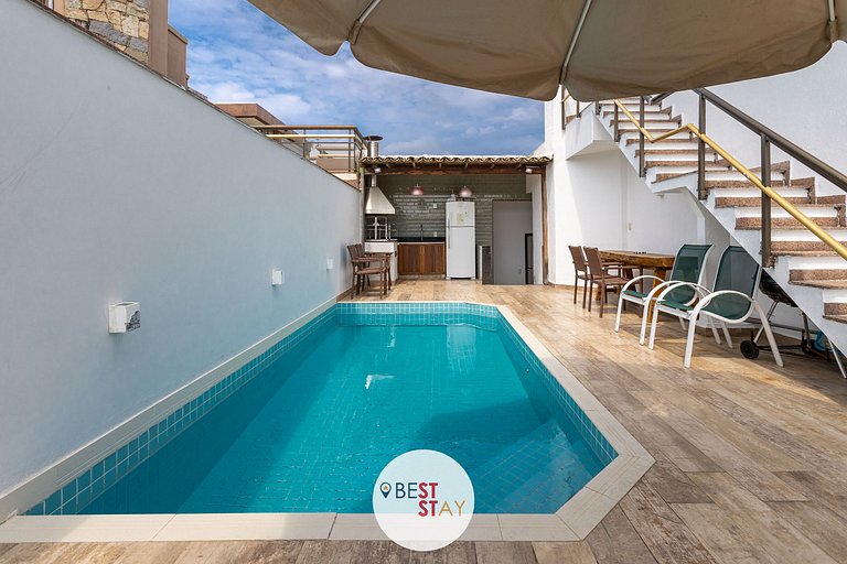 Espaçosa Cobertura no Jardim Oceânico Perto Praia